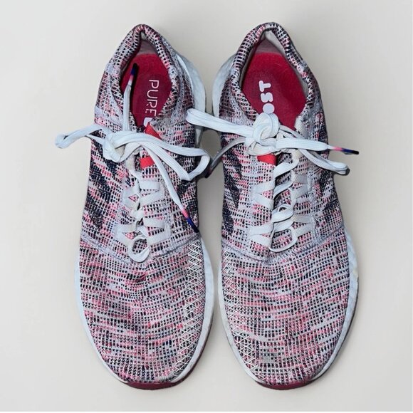 Adidas PureBoost Go Womens Size 9 Cloud White Shock Red Running Shoes Used - Picture 3 of 15